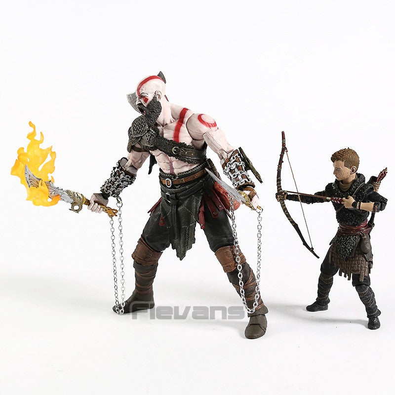 NECA God of War 2018 Kratos & Atreus Ultimate PVC Action Figure Modelo Colecionável Brinquedo 2-pack