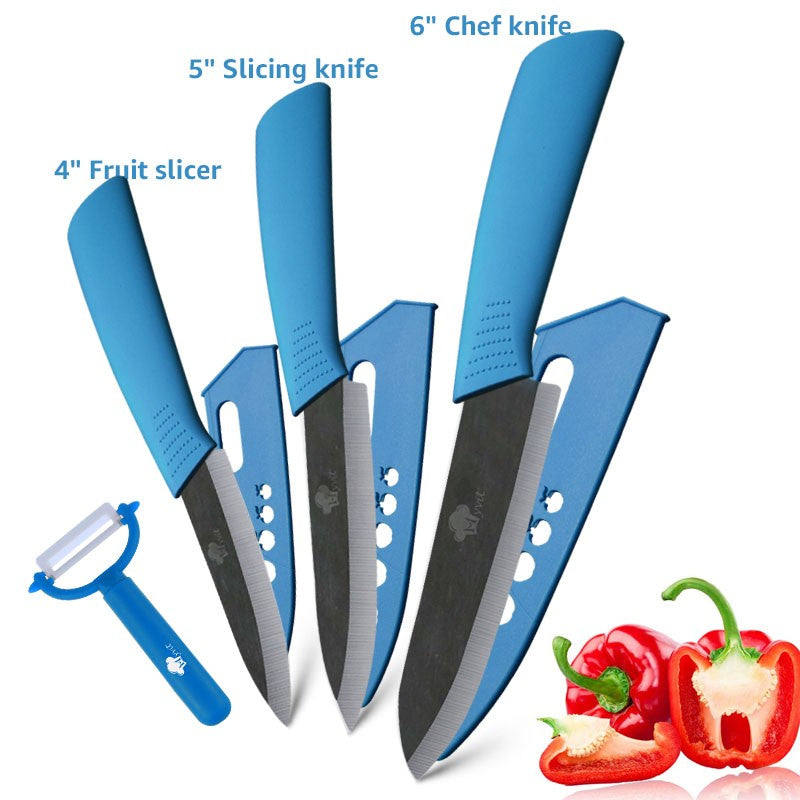 Conjunto de Facas de Cerâmica para Cozinha, 3 4 5 6 polegadas, Faca do Chef, Utilitária, para Fatiar, Cortar Frutas, Legumes, Comida de Bebê, para Descascar, Cabo Antiderrapante