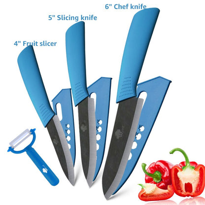 Conjunto de Facas de Cerâmica para Cozinha, 3 4 5 6 polegadas, Faca do Chef, Utilitária, para Fatiar, Cortar Frutas, Legumes, Comida de Bebê, para Descascar, Cabo Antiderrapante