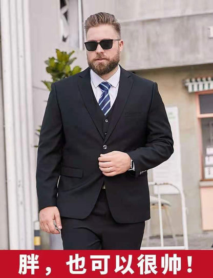 9XL Men's Korean Suit Male Jacket Dad's Business Suit For Middle-aged Formal Dress Fattened Blazer Coat Men Nightclub Black Navy