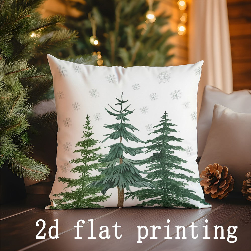 Home Decor Christmas & Winter Themed Digital Printed Pattern Cushion Cover Suitable for Sofa Bedroom Car Pillow Cover