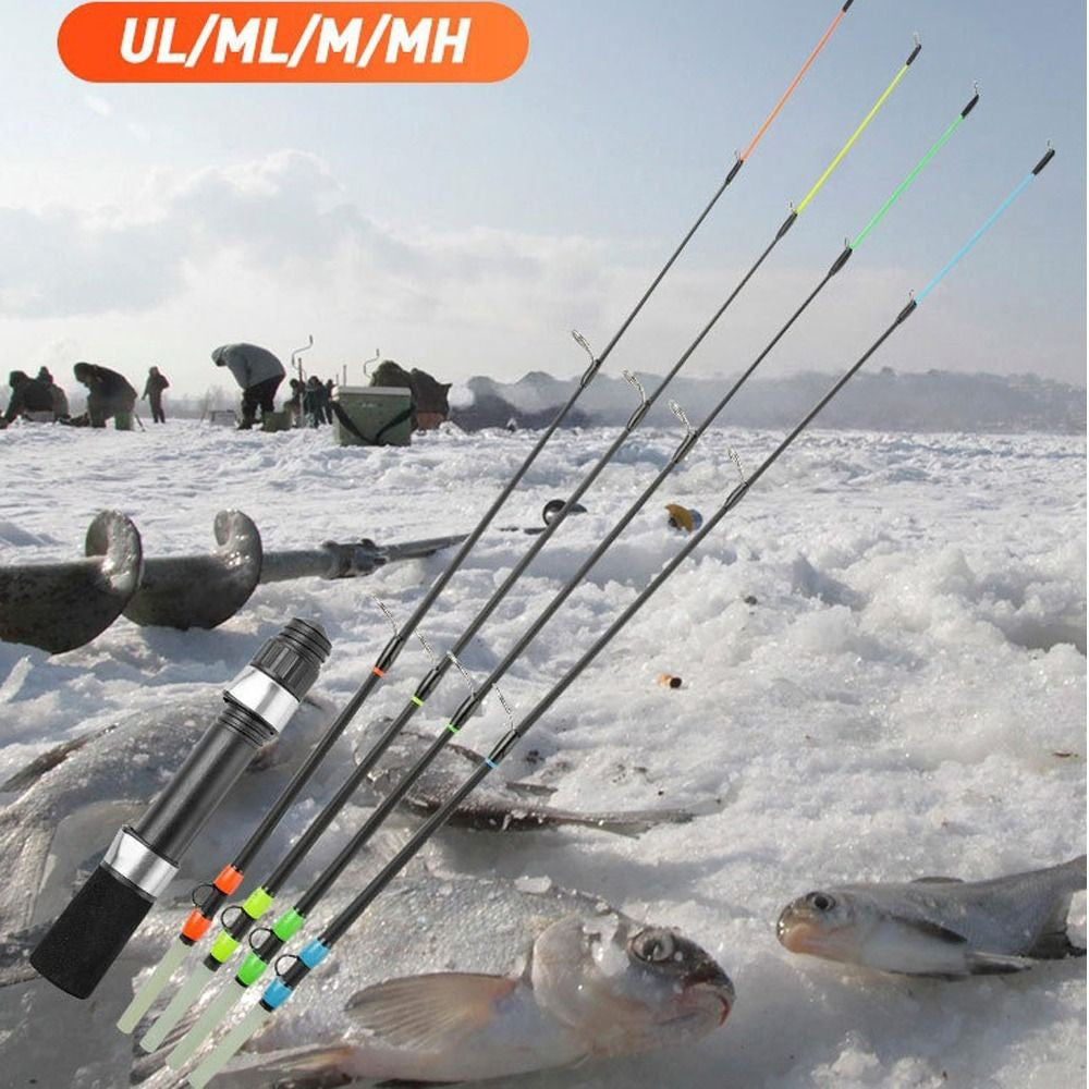 2 Section Winter Ice Fishing Rod Ultralight Design Spinning Type Spinning Rod 52cm Length Ultralight Fishing Pole Ice Fishing