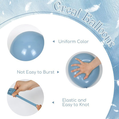 A Set of 32 Light Blue Balloons 10-inch Sand White Light Blue and White Balloons for Wedding Celebrations Gender Reveal Party