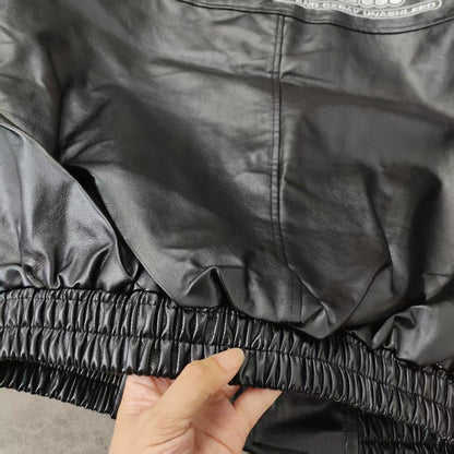 New Motorcycle Leather Jacket Men Bomber Pilot Retro Loose Pu Short Coat Fashion Casual Streetwear Multi Pocket Trend Outwear