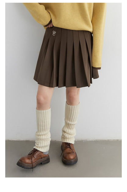 CHIC VEN Women Pleated Skirt High Waist Casual Preppy Style A-line Thick Mini Skirt for Girl Autumn Winter 2025 Ladies Clothing