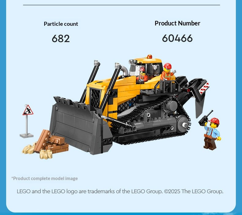 LEGO Blocos de Montar Série Cidade 60466 Trator de Esteira Amarelo Brinquedos para Meninos e Crianças Presentes de Aniversário e Natal