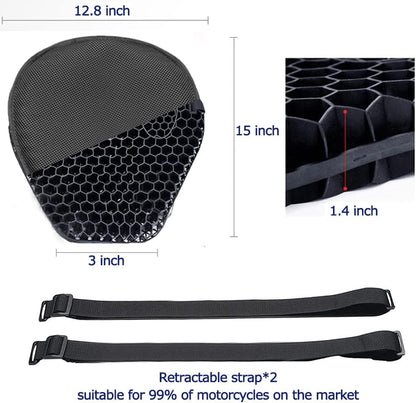 Capa de Almofada de Assento de Motocicleta Cruiser Esportiva para Viagens, Selim Redutor de Pressão, Amortecedor, Protetor de Assento de Motocicleta com Almofada de Ar