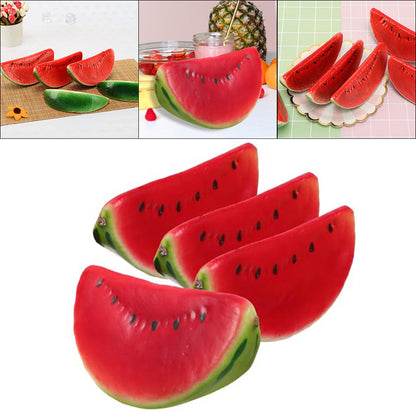 4pcs Artificial Fruits Simulated Watermelon Model Fruit Slices Photography Prop Foam Fake Watermelon Ornament Food Holiday Party