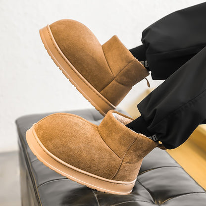 New Men's Fashionable Ankle Boots Autumn Winter Male Short Outdoor Footwear Versatile Walking Boots Men Winter Plush Snow Boots
