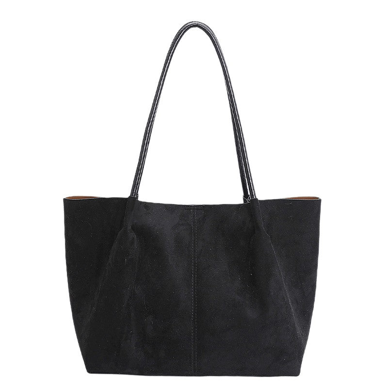 LEFTSIDE Women Faux Suede Shoulder Bag 2025 Winter Retro Soft Tote Bag Luxury Designer Trend Female High Capacity Handbags