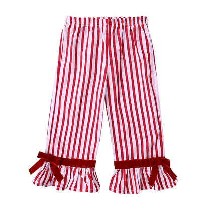 2025 Christmas Costume Child Pajamas Kid Clothes Sets Boy Girl Loungewear Suit Stripe 100% Cotton Toddler Homewear Night Dresses