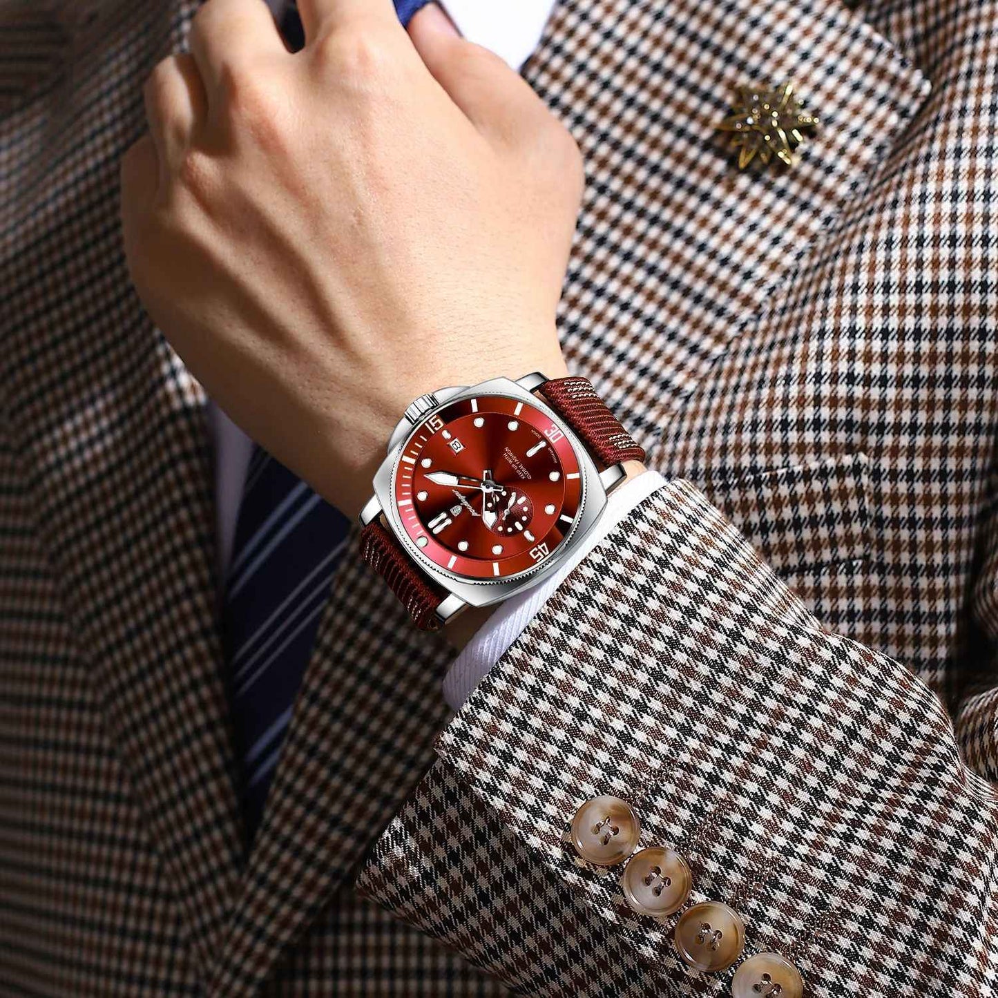 POEDAGAR Luxury Fashion Man Watch Luminous Waterproof Date Sport Watches For Men Nylon Leather Quartz Business Men's Clock Reloj