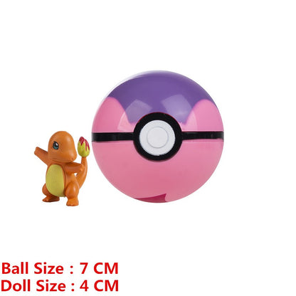 Pokémon Pokeball Com Desenhos Animados Filme Anime Figura Pikachu Charmander Eevee Squirtle Vulpix Qualidade Pet Action Model Brinquedos Presentes