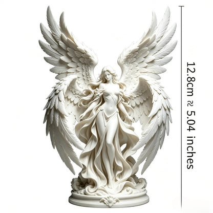 Quadruple Wing Holy Angel Sculpture Neoclassical Goddess Figurine Elegant European Art Statue Tabletop Decor Religious Present