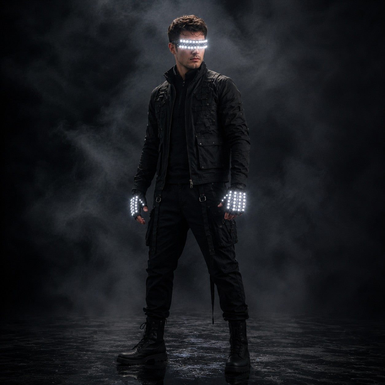 LED Glowing Gloves with Fluorescent Show, Creative Personality, Halloween, Christmas, Stage, DJ Singer, Performing, Personality