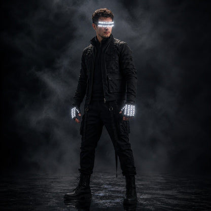 LED Glowing Gloves with Fluorescent Show, Creative Personality, Halloween, Christmas, Stage, DJ Singer, Performing, Personality