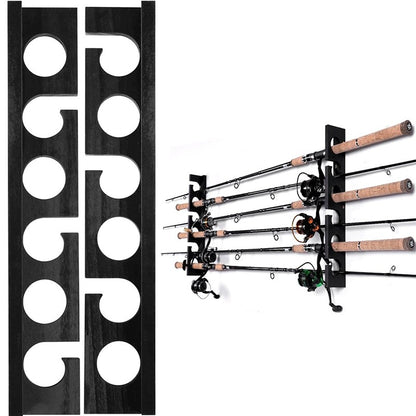1 par de suportes para varas de pesca para até 6 varas. Suportes para varas de pesca montados na parede ou no teto para armazenamento na garagem.