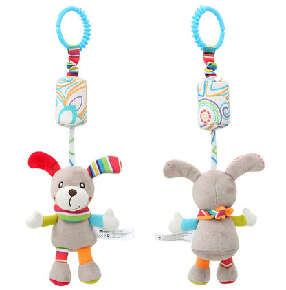 Baby Hanging Rattle Toys Sensory Soft Learning Toy Cartoon Animal Stuffed Bed Bell Toy Infant Development Handle Toy 0-24 Months