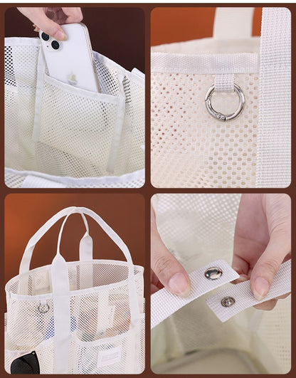 Beach Swimming Bag Fashion Portable Sports Bag Mesh Hollow Travelbag Large Capacity Gym Bag Multi-function Pocket Clutch Bag