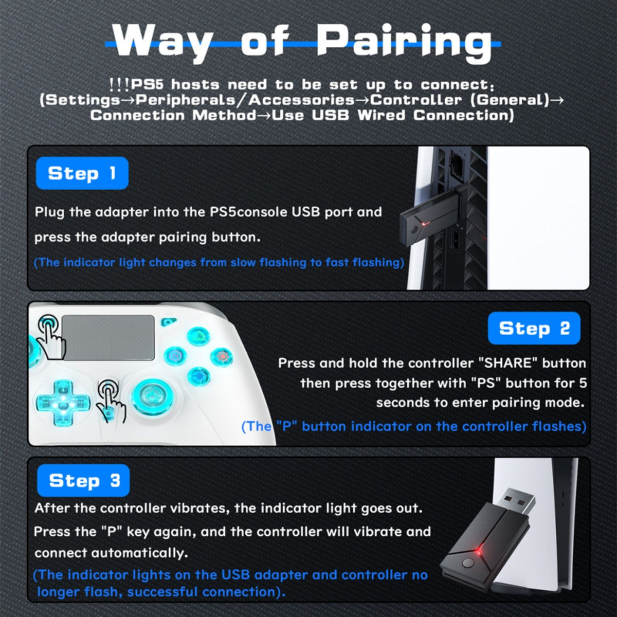 Wireless Controller For PlayStation5/PS5/PS4/PC/iOS/Switch,Game Joystick 6-Axis Gyro,Dual Vibration,Turbo,Remote Control Gamepad
