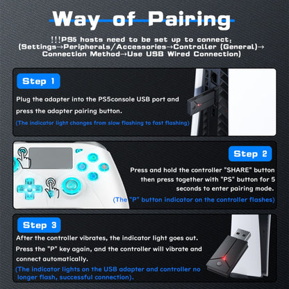 Wireless Controller For PlayStation5/PS5/PS4/PC/iOS/Switch,Game Joystick 6-Axis Gyro,Dual Vibration,Turbo,Remote Control Gamepad