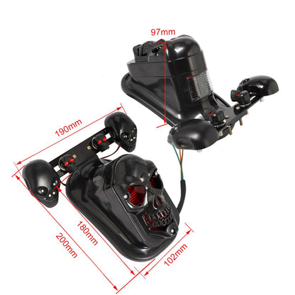 Para-lama traseiro de motocicleta com lâmpada de freio e luzes de placa Caveira Cruzada em Formato de Lápide Para Harley Chopper Bobber Personalizada