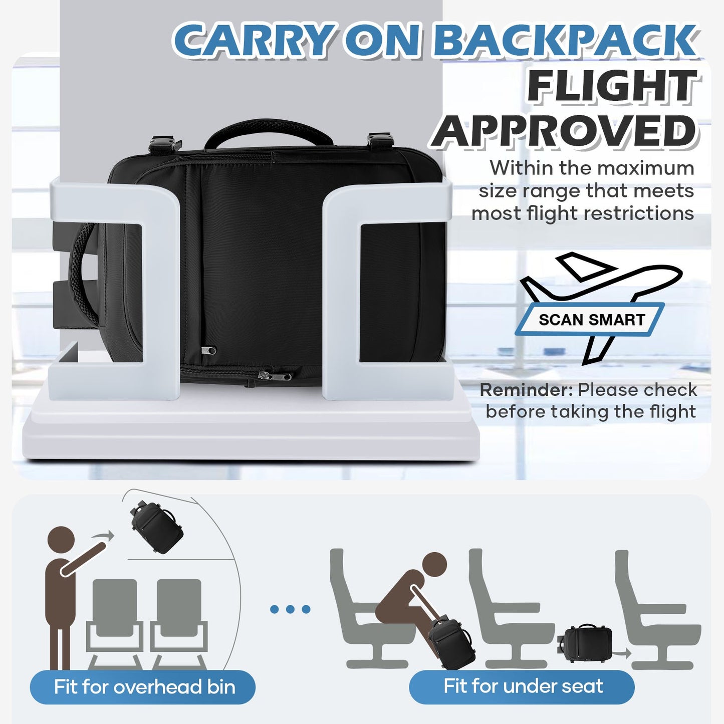 Men 15.6 inch Laptop Bag Cabin Airplane Travel Backpack 40x30x20, Hand Luggage Cabin Backpack Wizzair 40x30x20, College Backpack