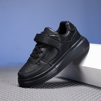 Children's White Shoes Leather Waterproof Low-cut White Sneakers for Middle and Large Children for Boys and Girls