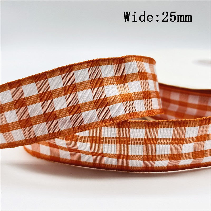 5yards/Lot 10mm 25mm Plaid Ribbon Christmas Decor Ribbon For Handmade Design Christmas Decoration DIY Gift Wrapping