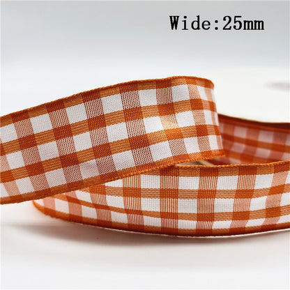 5yards/Lot 10mm 25mm Plaid Ribbon Christmas Decor Ribbon For Handmade Design Christmas Decoration DIY Gift Wrapping