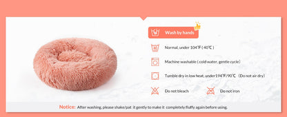 Cama para Pets Super Macia Pelúcia Grande Adequada para Cães de Porte Médio Lavável na Máquina Cama Redonda para Cães Ninho Confortável para Dormir