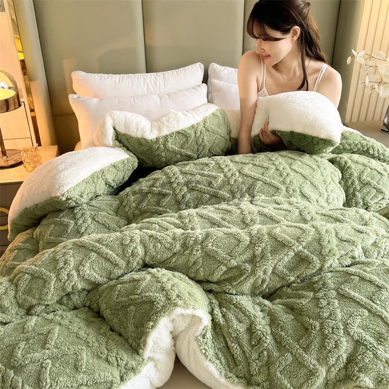 Manta de Cama Grossa de Inverno Quente de Alta Qualidade Cordeiro Artificial Caxemira Cobertores Pesados Edredom de Inverno Mais Grosso e Quente
