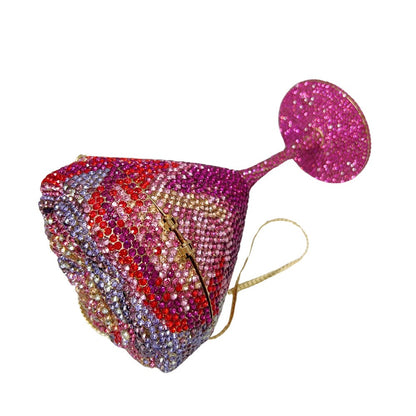 XIYUAN Women Luxury Branded Martini Crystal Evening Bag Elegant Cup Diamond Bridal Handbag Wedding Party Purses Lady Gift Clutch