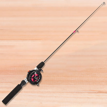 Cana de Pesca de Gelo de Inverno com Carretilha, Alimentador Mini Dobrável para Exterior, Vara de Pesca Telescópica Giratória para Gelo, Conjunto de Carretilha de Pesca