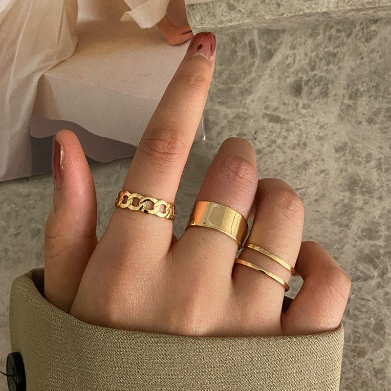 Conjunto de Anéis de Cristal Cor Prata para Mulheres, Anéis de Dedo de Zircônia Cúbica de Lua, Flecha, Flor, Coração, Joias Femininas da Moda
