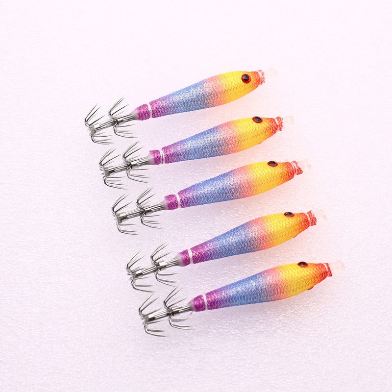 5 unidades/saco 68mmRolo de Pano Luminoso UV Tubo de Sopro Pesca Polvo Isca de Camarão de Madeira Anzol de Lula pesca Anzol de Explosão de Pesca