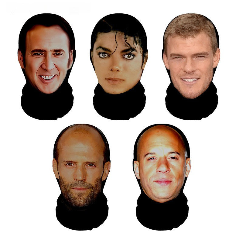 3D Printed Mask Elastic Mesh Full Face Mask for Men Women Cosplay Headwear Novelty Supplies Tricky Hood Party Cosplay Props