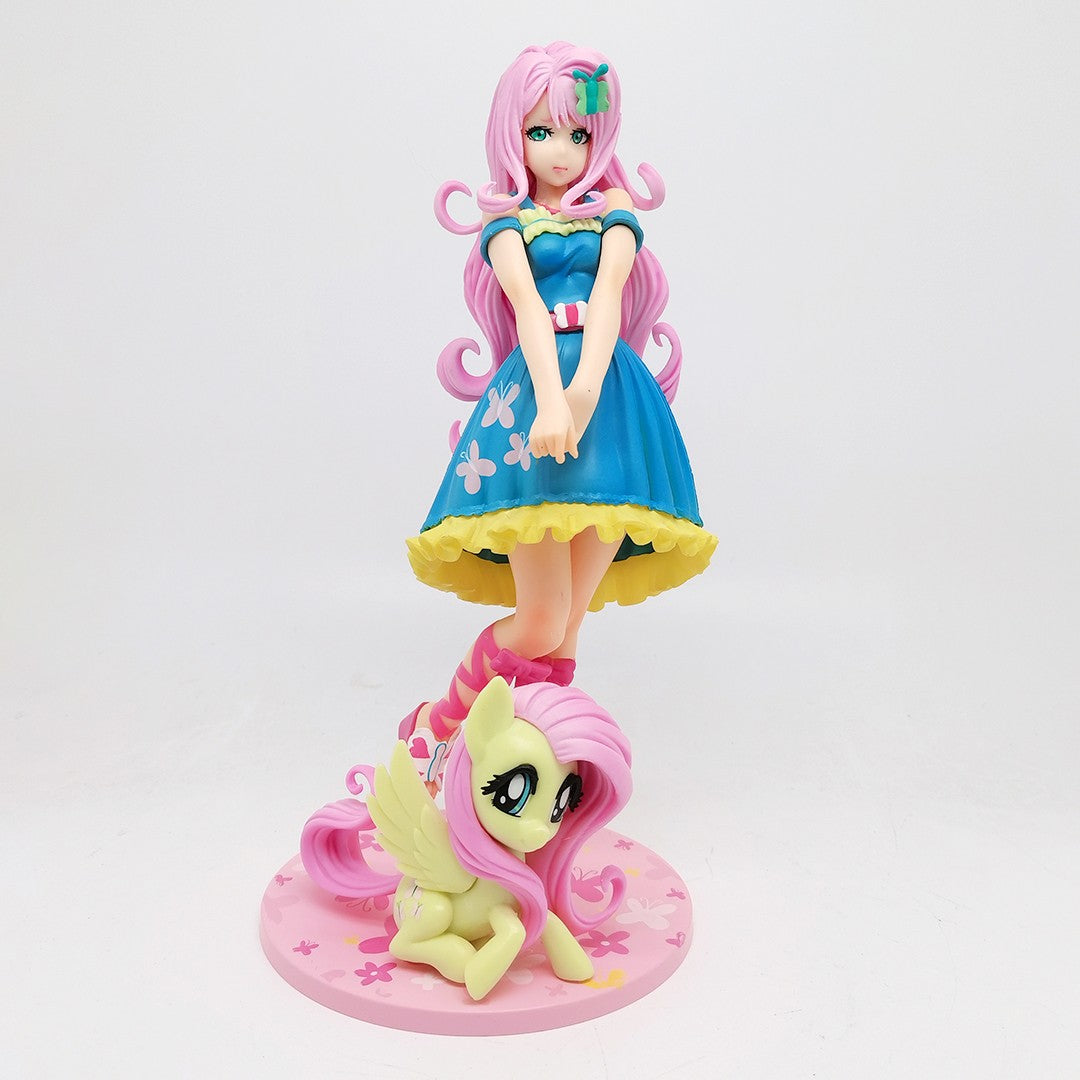 My little Pony Bishoujo Rarity Sunset Shimmer Applejack Twilight Sparkle Pinkie Pie Anime PVC Action Figure Toy Collection Doll
