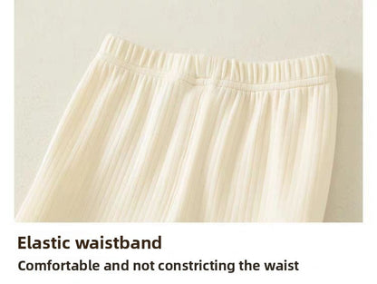 Cute Lovely Girls 2025 Autumn Pajama Set Korean Style Homewear 2 Piece Outfit Warm Long Sleeve Kids Sleepwear