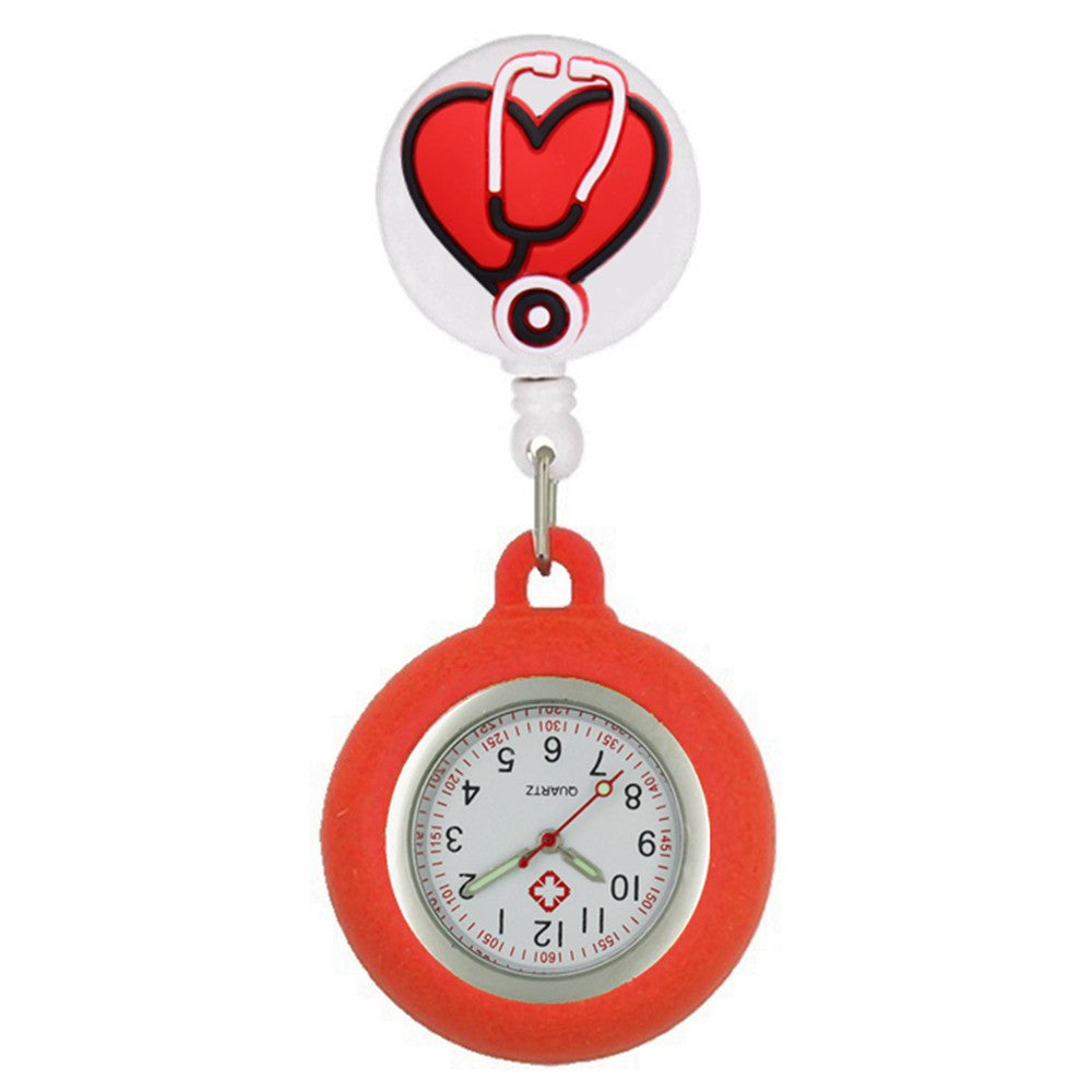 Lovely Hospital Medical Nurse Doctor Icons Cartoon FOB Pocket Watches Fashion Accessories Unisex Women Mens Clip Hang Clock Gift