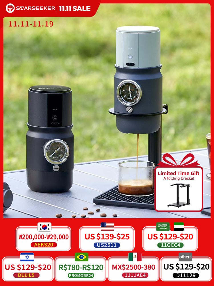 STARSEEKER Super58 Portable Electric Espresso Machine Travel Coffee Maker For Camping Car Coffee Maker With USB-C Bracket Tamper