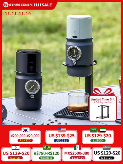 STARSEEKER Super58 Portable Electric Espresso Machine Travel Coffee Maker For Camping Car Coffee Maker With USB-C Bracket Tamper