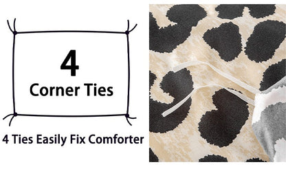 3pcs Leopard Print Duvet Cover Set, Soft Skin-Friendly Bedding Set Includes 1 Duvet Cover And 2 Pillowcases