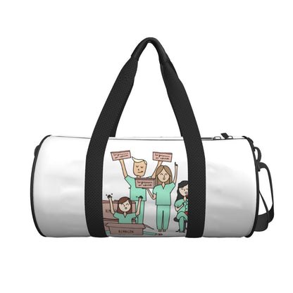 Couple Travel Bag Enfermera En Apuros Doctor Nurse Gym Bag Large Oxford Custom Handbag Colorful Casual Sports Bag