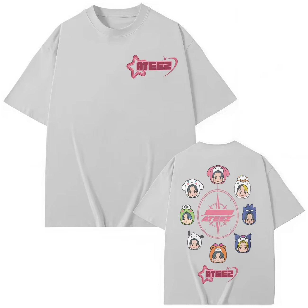 Kpop ATEEZ Cartoon T-shirt in Your Fantasy World Tour 2025 Graphic T Shirts Men Women Clothing Fashion Y2k Short Sleeve T-shirts