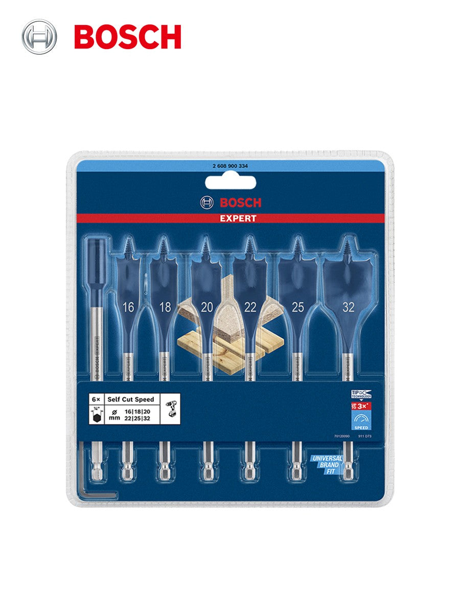 Brocas Bosch Expert para Madeira com Rosca Autoperfurante, Haste Sextavada de 1/4", Acessórios para Ferramentas Elétricas, para Parafusadeira Elétrica