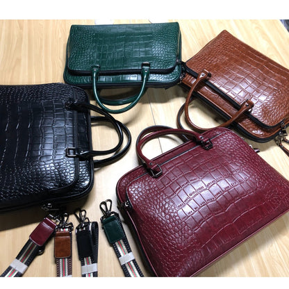 Motaora 2025 Women's Bag Leather Briefcase For 14-inch Laptops Women Professional Business Shoulder Bag Fashion Solid Handbags