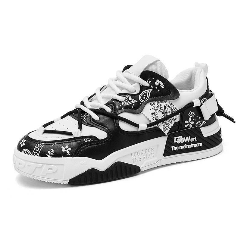 Men's thick soled casual shoes four season soft soled outdoor walking shoes student flat shoes youth fashion sports board shoes