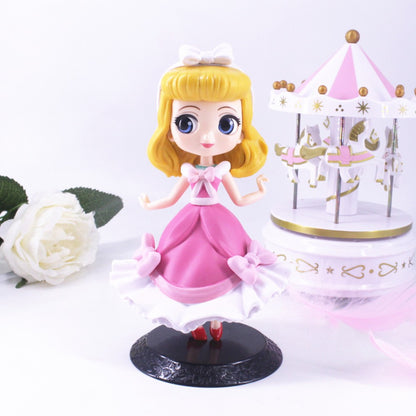 Disney Q Posket Princesa Branca de Neve Aurora Linda Action Figure Enfeite Modelo Brinquedos Acessórios Charme Infantil Presentes de Aniversário