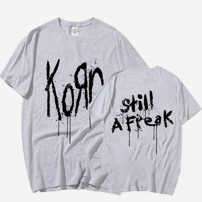 Korn Music Concert Rock Band World Tour Pure Cotton T-shirt Personalized Street Versatile 2024 Summer Fashion T-shirt